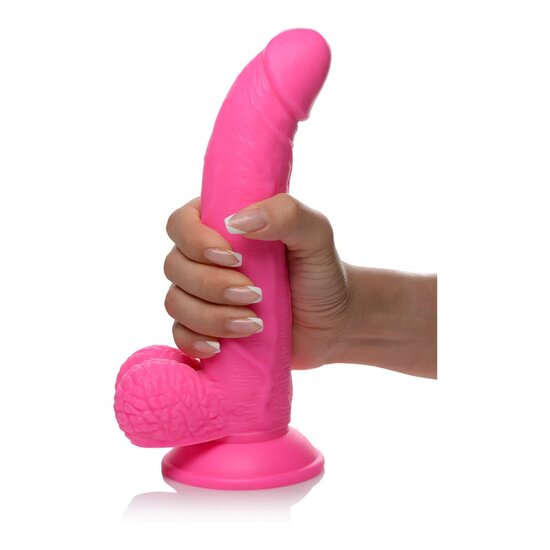 Dildo met ballen en zuignap 19 cm (7,5 inch) Roze
