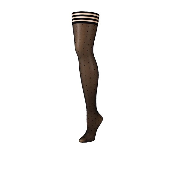 Zwarte Hold-Up Kousen met Polka Dots – Retro Sexy Stay-Ups met Anti-Slip Grip | Kix’ies