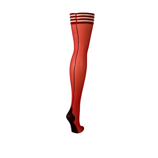 Hold-up kousen rood met naad