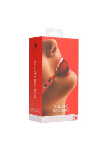 Luxe Rode Leren Ball Knevel met Siliconen Bal – Verstelbare BDSM Gag