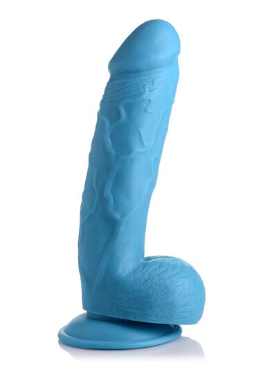Dildo met ballen en zuignap 21cm (8,25inch) Blauw