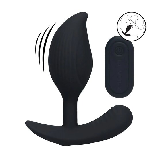 ButtPlug met vibratie en afstandsbediening Zwart