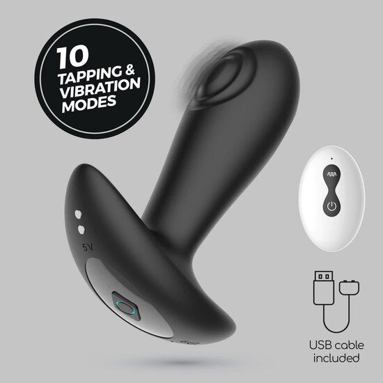 Octo - ButtPlug met afstandsbediening Zwart