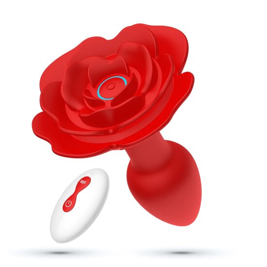 Giulietta Draaibare anale rozenplug met afstandsbediening Rood