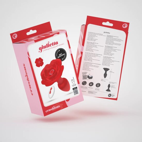Giulietta Draaibare anale rozenplug met afstandsbediening Rood