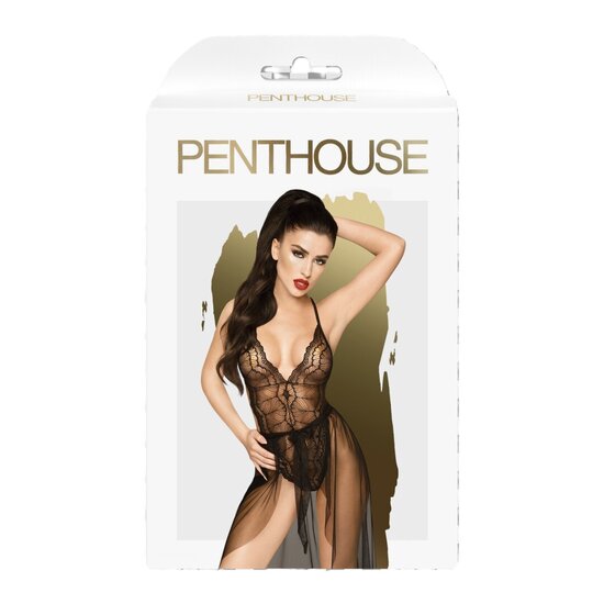 Penthouse Best Foreplay Lace Body M/L - L/XL Zwart
