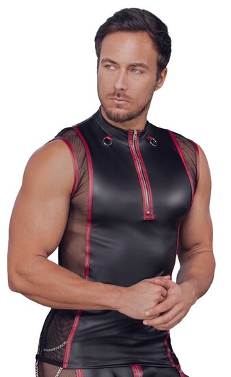 NEK Mouwloos Shirt met Matte Look en Rits – Stoer & Comfortabel