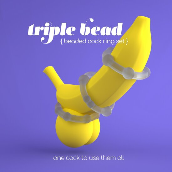 Triple Bead Cockring Set – Transparante Penisringen Set voor Extra Stimulatie & Comfort