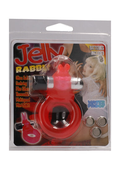 Jelly Rabbit Cockring Roze met Vibrator – Stimulerende Penisring met Rabbit Oortjes