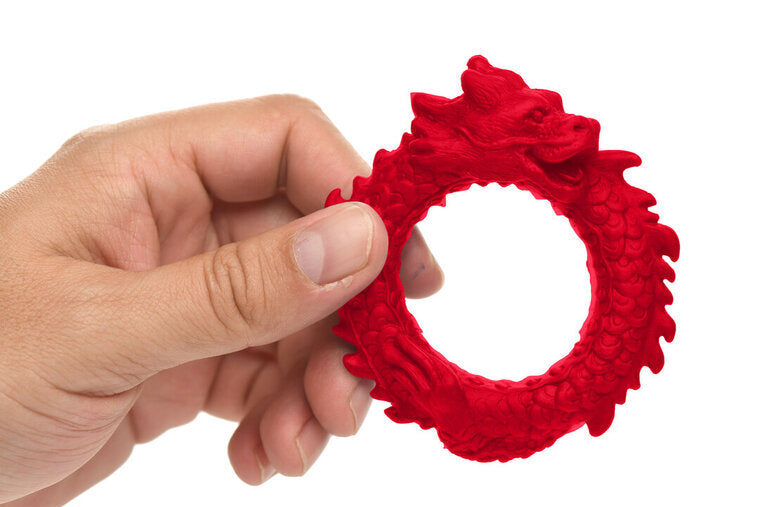 Rise of the Dragon Silicone Cockring Rood – Stretchy Penisring met Draken Design