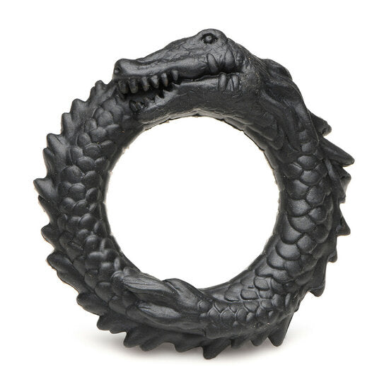 Black Caiman Silicone Cock Ring Zwart – Rekbare C-Ring voor Meer Uithoudingsvermogen & Intensiteit