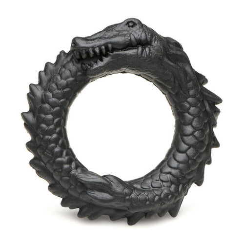 Black Caiman Silicone Cock Ring Zwart – Rekbare C-Ring voor Meer Uithoudingsvermogen & Intensiteit