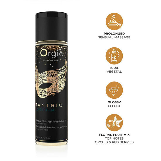 Orgie Tantric Love Ritual Sensuele Massage Olie – Luxe Tantra Massageolie met Argan & Amandelolie