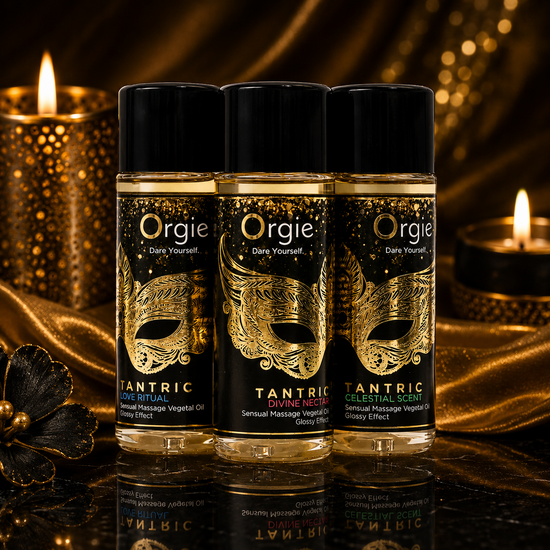 Orgie Tantric Mini Size Collection – Luxe Sensuele Massageolie Giftset met Glossy Effect