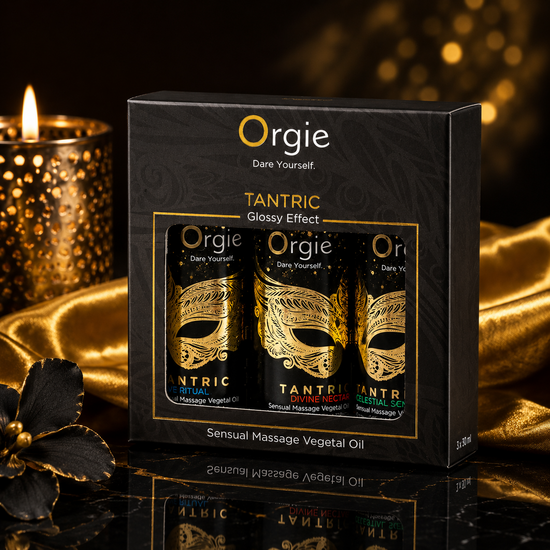 Orgie Tantric Mini Size Collection – Luxe Sensuele Massageolie Giftset met Glossy Effect