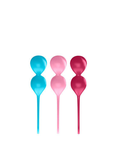 Satisfyer V Balls Kegel Balls Set – 3 Siliconen Bekkenbodem Ballen Turquoise/Rood/Roze