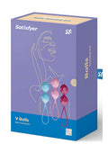 Satisfyer V Balls Kegel Balls Set – 3 Siliconen Bekkenbodem Ballen Turquoise/Rood/Roze