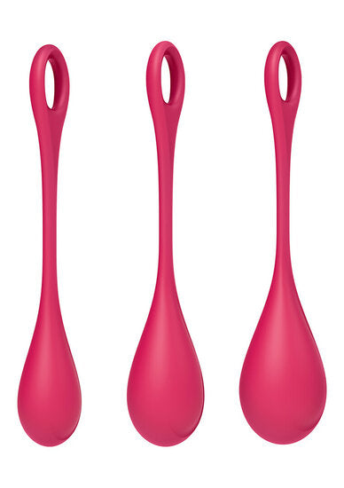 Satisfyer Yoni Power 1 Kegel Ball Set Rood – Siliconen Bekkenbodem Trainer
