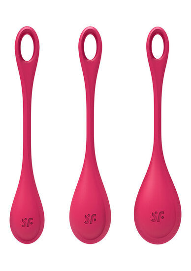 Satisfyer Yoni Power 1 Kegel Ball Set Rood – Siliconen Bekkenbodem Trainer