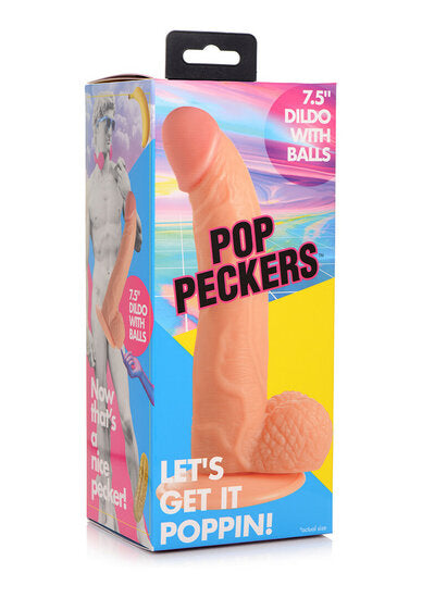 POP Dildo met Ballen 19 cm – Realistische Dildo met Zuignap | Boutique & Clubwear by Victoria