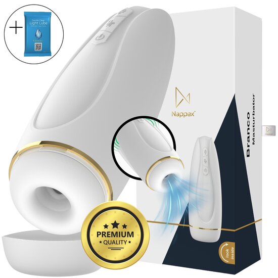 Nappex™ Branco Wit Automatische Masturbator – Deep Air Technologie met Zuigkracht & Vibratiestimulatie