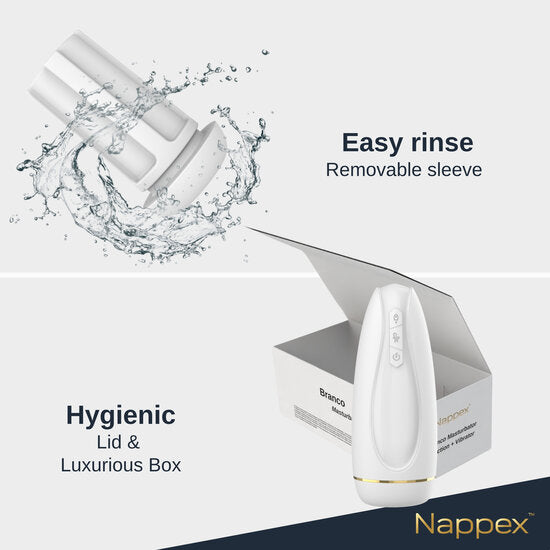 Nappex™ Branco Wit Automatische Masturbator – Deep Air Technologie met Zuigkracht & Vibratiestimulatie