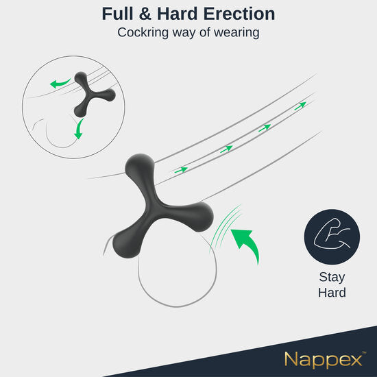 Nappex™ Jari Cockring & Ballensplitter – 2-in-1 Siliconen Penisring voor Hardere Erecties en Meer Controle
