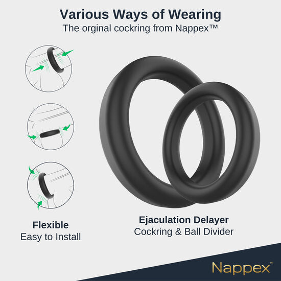 Nappex™ Rino Cock Ring Set – Siliconen Penisringen voor Meer Comfort, Ondersteuning en Partnerstimulatie