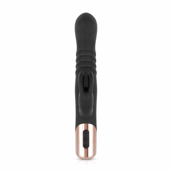 Rosy Gold Rabbit Vibrator Met Stootfunctie - Zwart