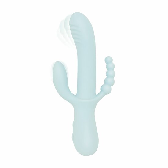 Good Vibes Only Triple Stimulation Vibe Blauw – Luxe Siliconen G-spot, Clitoris & Anale Vibrator