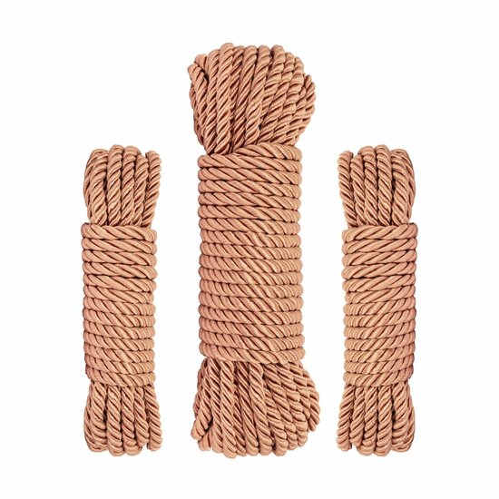 Rosy Gold Rope Set – Luxe Bondage Touwen (2x 5 m & 1x 10 m)