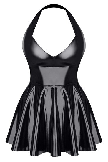 Demoniq Black Vinyl Mini Dress – Zwarte Vinyl Mini Jurk | Boutique & Clubwear by Victoria Zoetermeer